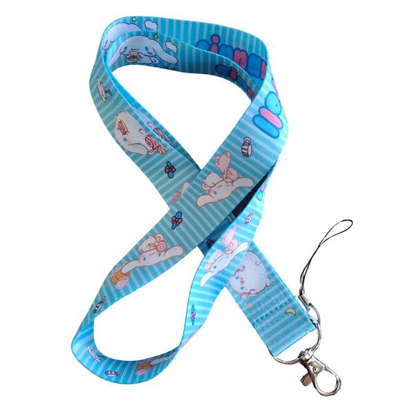 Anime Sanrio Hello Kitty Cinnamonroll Neck Strap Blue Fabric One Size Lanyard - Picture 2 of 6